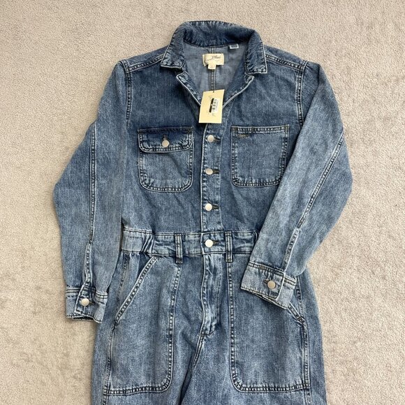 NEW Women's 8/R Long Sleeve Utility Baggy Denim Jumpsuit - Universal Thread k939 - Picture 5 of 9